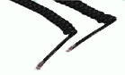 Spiral telefonledning 4 meter sort
